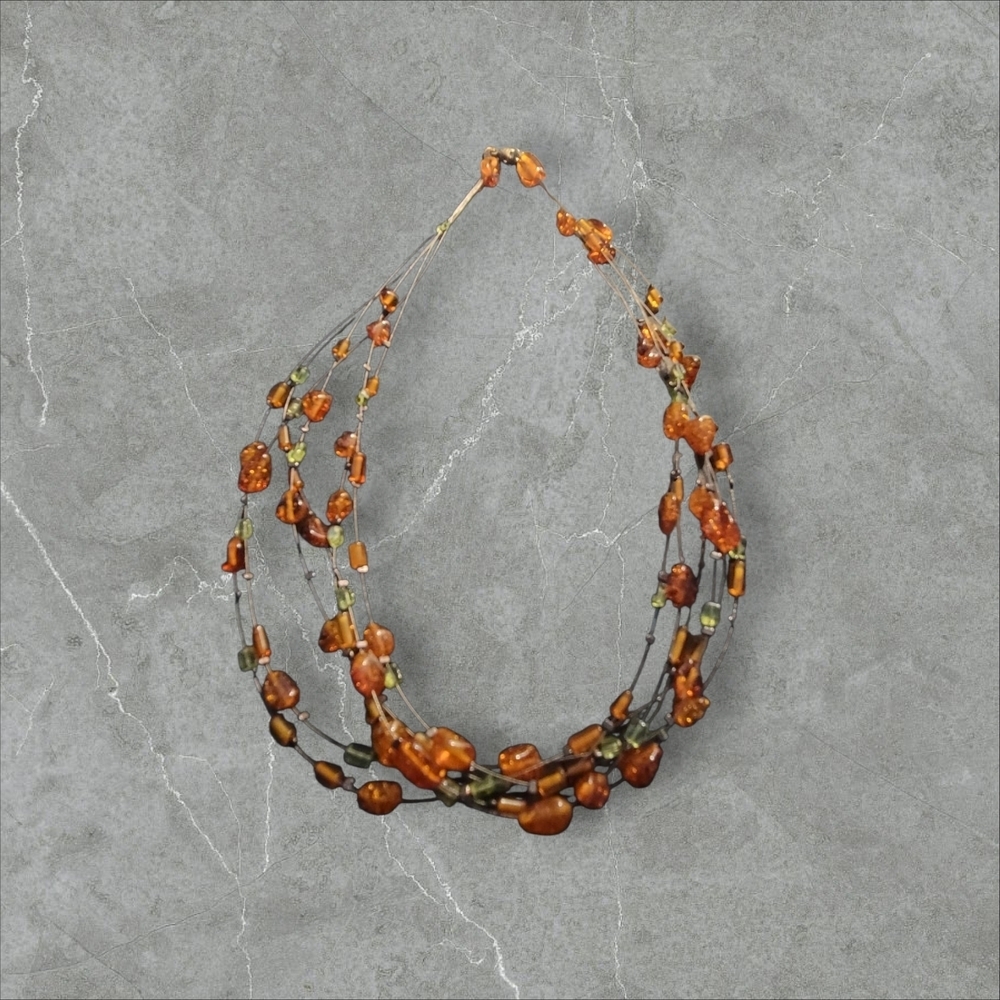 Elegant Multi-Strand Amber Necklace - Picture 1 of 1